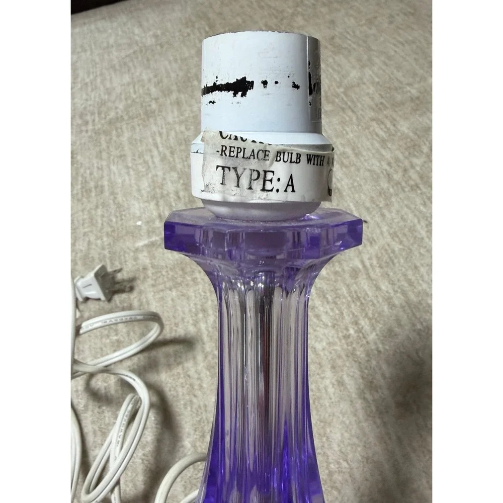 Vintage 2005 Purple Acrylic Lucite Table Lamp Base Y2K Retro Model L8115B